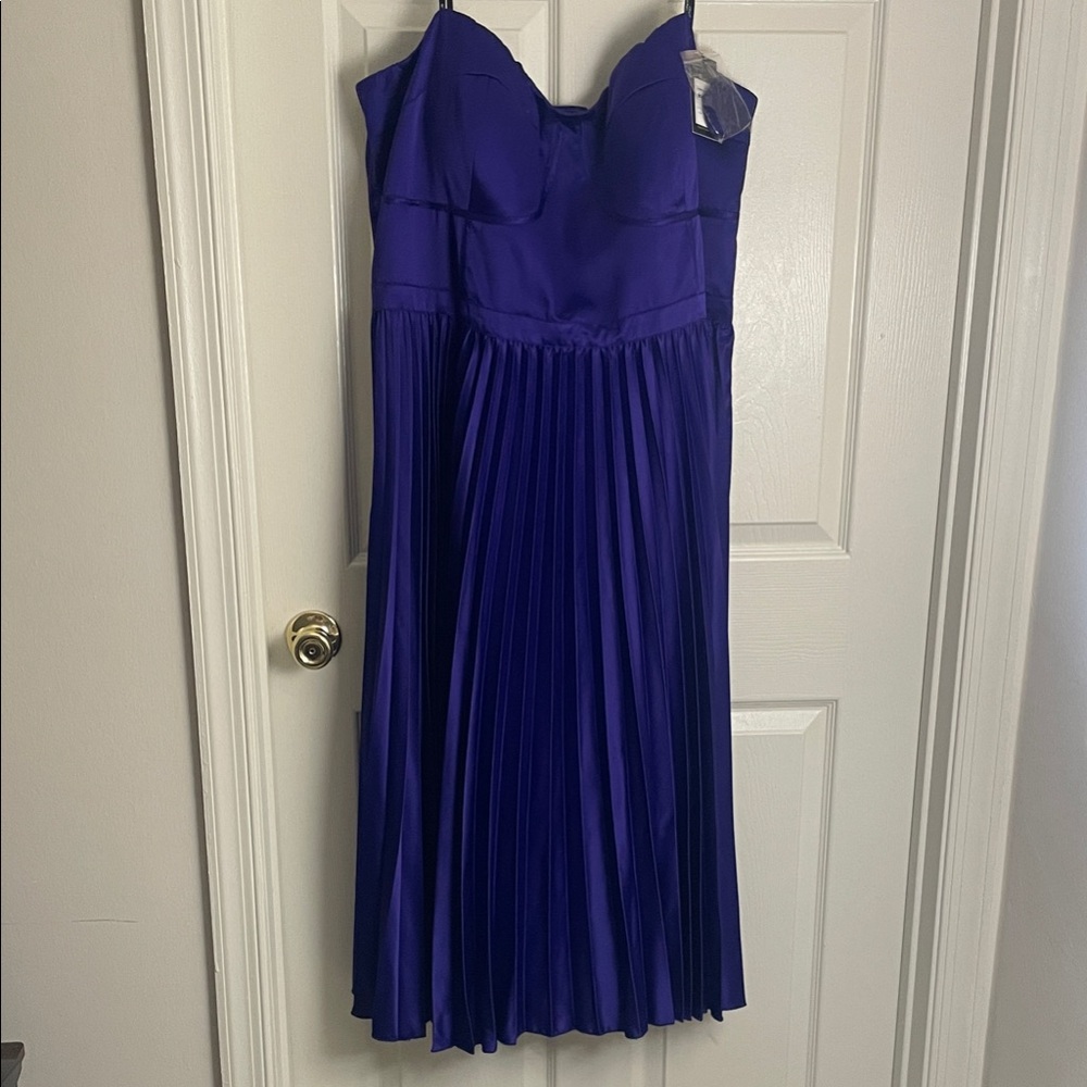 City Chic Deep Purple Pleated Midi Dress